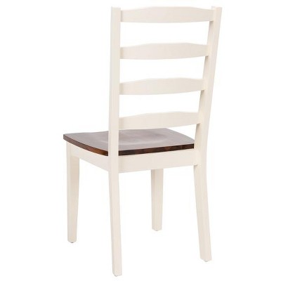 Shay 5-Piece White and Natural Wood Dining Set