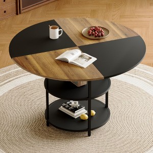 Sapphtopaz Dining Table Kitchen Table Contemporary Splicing Circular Dining Table Double-layer Storage for Kitchen, Small Spaces - 1 of 4