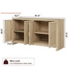 Rattan Accent Storage Cabinet w/ 4 Doors & Shelf Modern Console Coffee Bar Cabinet, White, 61.42" x 15.75" x 31.5"H, For Dining Room/Kitchen - 3 of 4
