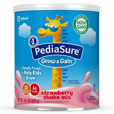 PediaSure Grow & Gain Non-GMO Shake Mix Strawberry Powder - 14.1oz