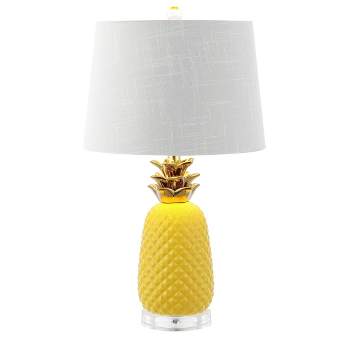23" Pineapple Classic Vintage Ceramic LED Table Lamp LED Light Bulb (Includes LED Light Bulb) - JONATHAN Y