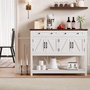 Console Table Buffet Sideboard Sofa Table,with Storage Drawers Cabinets and Bottom Shelf, Farmhouse Buffet Sideboard for Kitchen, Foyer,Hallway - 1 of 4
