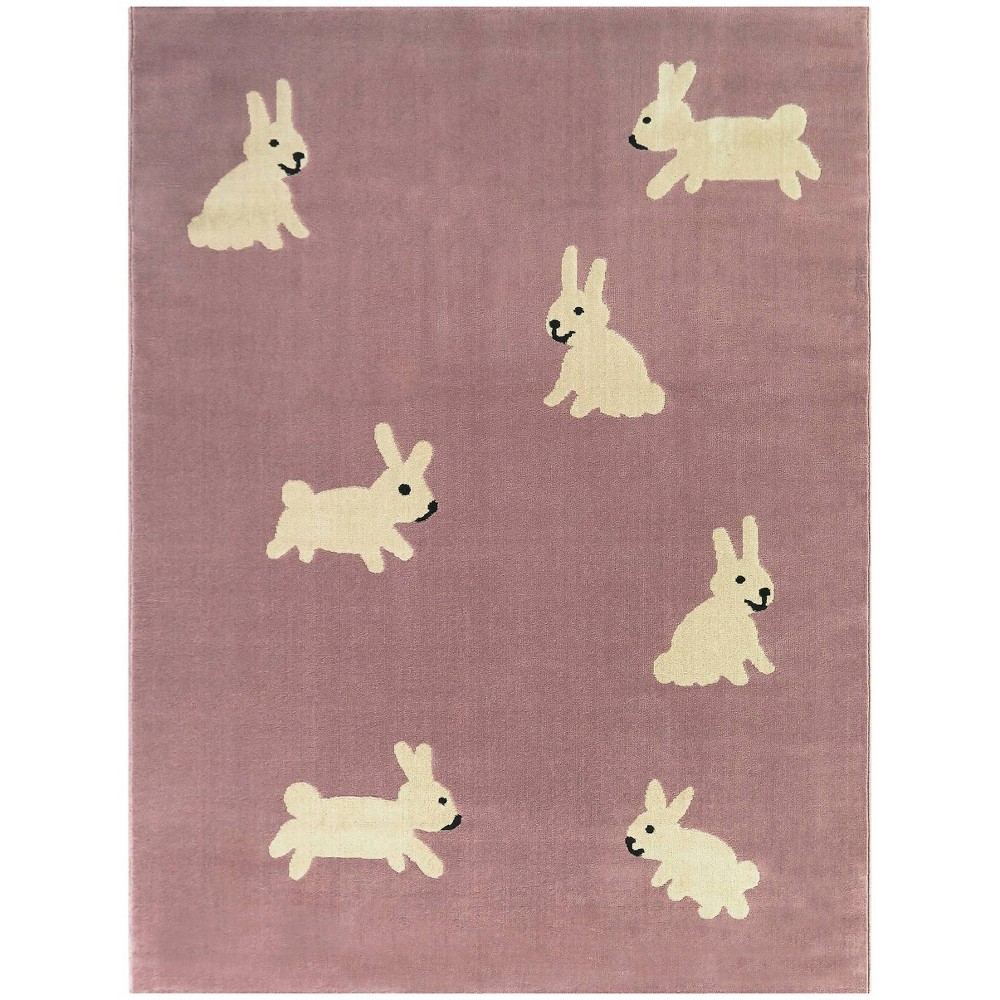 Photos - Area Rug 5'3"x7' Hop Rabbit Kids'  Purple - Balta Rugs: Rugs for Kids Bedroom, Contemporary, Fade-Resistant, Indoor Use