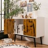 Costway Sideboard Buffet Storage Cabinet w/2 Door Metal Legs Accent Cabinet 32In - 2 of 4