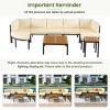 9-Pieces Patio Conversation Set With Metal Frame And Cushion,Patio Sectional Sofa And Coffee Table,Outdoor Furniture -Maison Boucle - 3 of 4