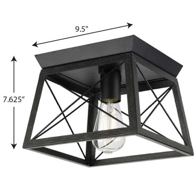 Briarwood Textured Black Farmhouse Flush Mount Ceiling Light