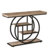 MAYEERTY 41.3" End Table, Industrial 4-Tier Sofa Entryway Table with Circle Base - 4 of 4