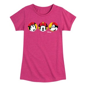 Girls' - Disney - Minnie Mouse Faces Fitted Short Sleeve Graphic T-Shirt - 1 of 4