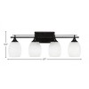 Toltec Lighting Uptowne 4 - Light Vanity in  Dark Granite with 5" White Linen  Shade - 2 of 2