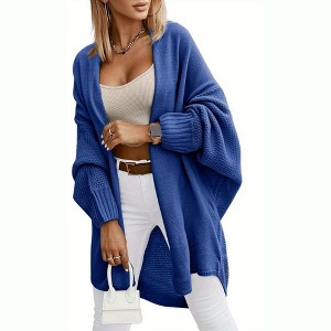 Imily Bela Women's Autumn/Winter Solid Color Fashionable Front Open Long Cardigan Sweater for Casual Wear - 1 of 4