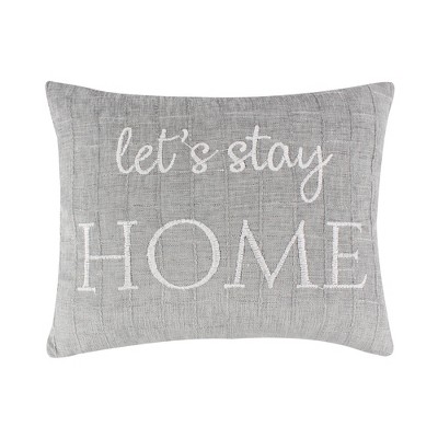 Maribelle Let's Stay Home Decorative Pillow Grey - Levtex Home