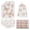 Sweet Jojo Designs Girl Baby Crib Bedding Set - Butterfly Pink and Taupe 4pc - 2 of 4