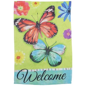 Northlight Welcome Butterflies Outdoor House Flag 28" x 40" - 1 of 4