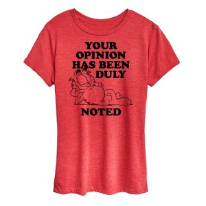 Women's - Garfield - Your Opinion Has Been Duly Noted Short Sleeve Graphic T-Shirt - 1 of 4