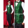 Lars Amadeus Men's V-Neck Party Dress Prom Nightclub Shiny Sleeveless Argyle Sequin Vest - 4 of 4