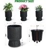 14.2" Tall Planters Set of 2, Plant Pots, Self Watering Pots for Indoor Plants, Flower Pots with Built-in Drainage and a Water Level Monitor - 2 of 4