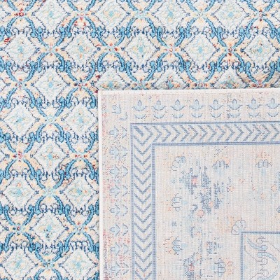 Brentwood Blue and Yellow Synthetic 3' x 5' Area Rug