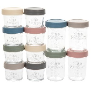 WeeSprout Glass Baby Food Storage Jars with Lids, Reusable Small Containers -  4/8 oz, 8/12 Pack - 1 of 4