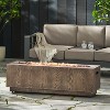 48 Inch Rectangular Iron Propane Fire Pit With Wood Grain Finish And Built In Burner - 4 of 4