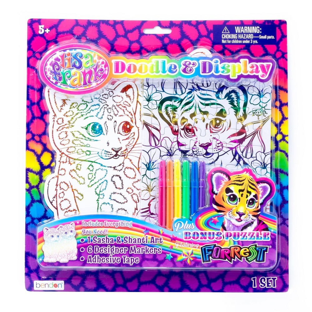 Bendon Lisa Frank Sasha & Shanti Doodle N Display