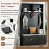 Lycvki 44.4"W Elegant Hall Tree with Coat Rack and Bench Cabinet - 4 of 4