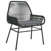vidaXL Garden Chair Black PE rattan Medium UV-resistant materials - 4 of 4