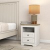 LIVAREEmlen Farmhouse Nightstand,End Table, Side Table with 2 Drawers Storage Cabinet,Farmhouse Design, Wood Rustic, Antique White - 3 of 4