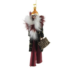 Italian Ornaments 7.0 Inch Tammy In Burgundy Pants Ornament Diva Italian Couture Tree Ornaments - 1 of 3