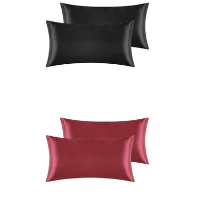Unique Bargains Hair and Skin Envelope Closure Breathable Satin Pillowcase 4 Pcs