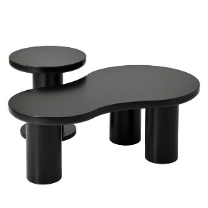 NicBex Modern Irregular Nesting Coffee Table Set of 2 with Cylindrical Legs for Living Room - 1 of 4
