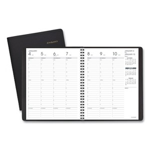 Weekly Vertical-Column Appointment Book Ruled for Hourly Appointments, 8.75 x 7, Black Cover, 13-Month: Jan 2026 to Jan 2027 - 1 of 4