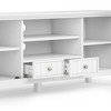 60" Wood TV Media Stand with Cord Management, Tempered Glass Doors and Bottom Drawers for Living Room and Bedroom - 3 of 4