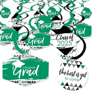Big Dot of Happiness Green Graduation Class of 2025 Decorations Hanging Swirls - Set of 40 - 1 of 4