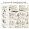 Aukfa 4-Seater Oversized Cloud Modular Sectional Sofa with Ottoman, Corduroy Fabric, Extra-Thick Armrests,  Easy Assembly, Ergonomic，Cream - 4 of 4