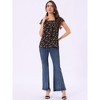 INSPIRE CHIC Women's Chiffon Ruffle Sleeve Square Neck Floral Print Blouse - 2 of 4