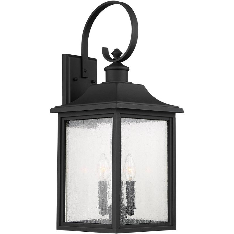 John Timberland Moray Bay Mission Outdoor Wall Light Fixture Black Lantern 24" Clear Seedy Glass for Post Exterior Barn Deck House Porch Yard Patio, 1 of 9