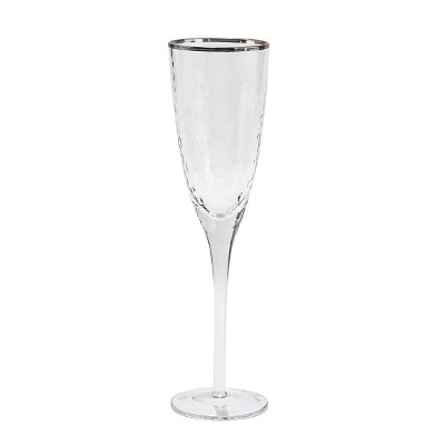 Split P Metallic Rim Flute Set - Silver