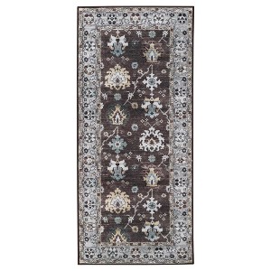 Floral Geometric Border Washable Indoor Area Rug by Blue Nile Mills - 1 of 4