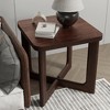 Lirago  Solid Wood Rectangular Side Table in Walnut Finish Modern Minimalist Design Multi-Functional Living Room Accent Table 24"H x 24"D x 24"W - 3 of 4