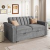 91.7" Woven Fabric 2-Seater Convertible Sofa Bed with Adjustable Backrest - 2 of 4