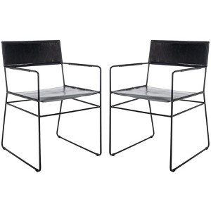 Alyx Leather Dining Chair (Set of 2) - DCH4003 - Safavieh - 1 of 4
