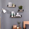 FONTOI Floating Storage Shelves Set of 3, Wall Mounted Shelf with Brackets for Living Room Bathroom, Wall Decor, Natural Wood, 4.2"*5.1"*23.7" - 2 of 4