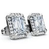 Pompeii3 2 1/5 Ct TW Emerald Cut Bezel Diamond Studs 14k Gold Lab Created Earrings - 2 of 4