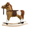 Qaba Kids Plush Toy Rocking Horse Pony Toddler Ride on Animal for Girls Pink Birthday Gifts with Realistic Sounds - 4 of 4