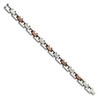Black Bow Jewelry 9mm Stainless Steel Brown Plated 1/4 Ctw Diamond Link Bracelet, 8.5 In - 2 of 4