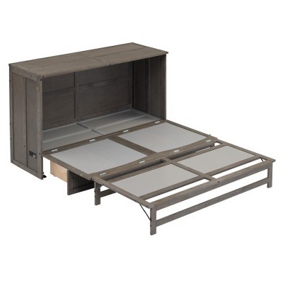 Queen Size Murphy Cabinet Bed With Built-in Charging Station Modern Murphy Bed With Drawer For Kids Teens