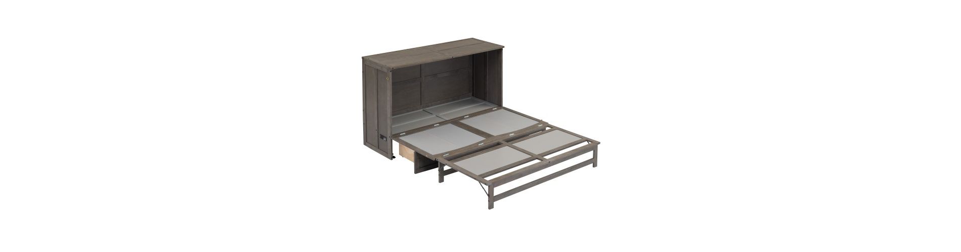 Queen Size Murphy Cabinet Bed With Built-in Charging Station Modern Murphy Bed With Drawer For Kids Teens