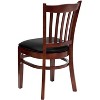 Emma and Oliver 2 Pack Vertical Slat Back Wooden Restaurant Chair - 3 of 4