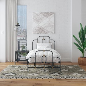GDFStudio Olivia Vintage Metal Bed with Headboard and Footboard - 1 of 4