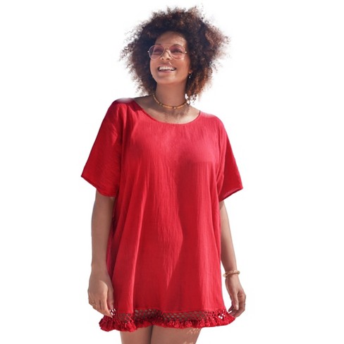 Swimsuits For All Women's Plus Size Vienna Ruffle Cover Up Tunic